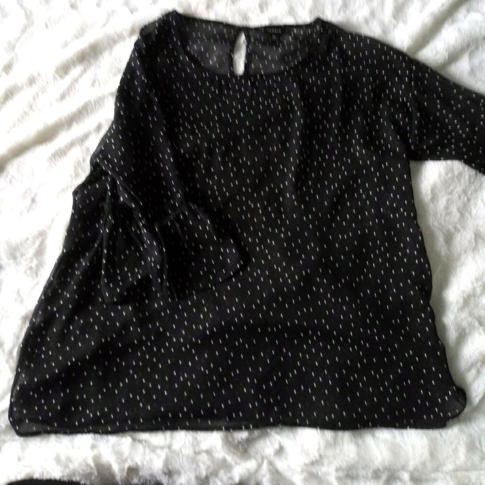 Sheer Torrid Ruffle Sleeve Blouse